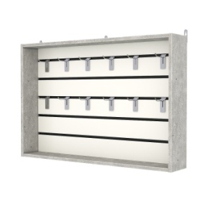 Витрина настенная №3-1В, с экономпанелью, без полок, Метрополитан Грей