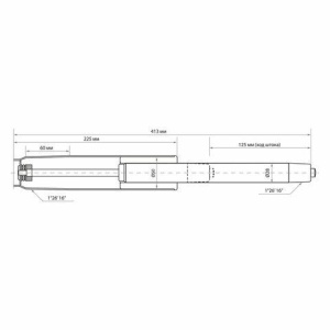 Газлифт B-140 стандартный, ХРОМ, длина в открытом виде 413 мм, d 50 мм, класс 2, WBZ, 533074