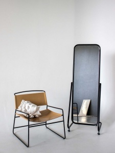 5МL-03K (хром) Зеркало напольное с изменением угла на колёсах, 550Lх500x1600H, зеркальное полотно 1400х445мм