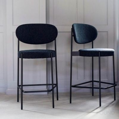 Полубарный стул Doub, графит/ черный каркас, 65 см