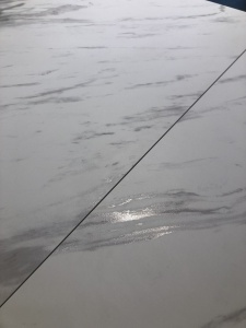 Стол ИВАР (IVAR) 180 цвет KL-99 Белый мрамор, итальянская керамика/Темно-серый, ®DISAUR