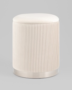 Пуф Шарлотта с ящиком серебро велюр бежевый