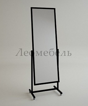 AST-03К (2 эл. рама - чёрный муар) Зеркало напольное на колесах, 545Lx1735Hx500Dмм, пол. 1440х440мм 