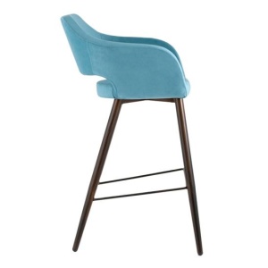 Стул барный Саймон, велюр пыльно-голубой