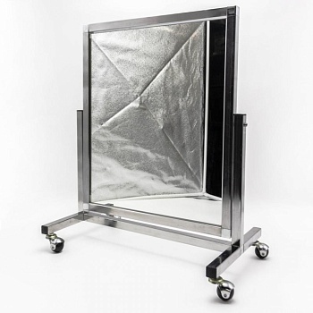 ST-04К (2 эл.рама черный муар) Зеркало напольн для обуви на кол, 550Lx700H425Dмм, полотно 540х500мм