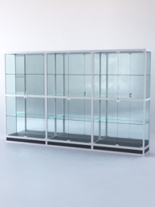 Витрина "ПРЯМОУГОЛЬНАЯ" №4-3м-400-3 (задняя стенка - зеркало), Черный