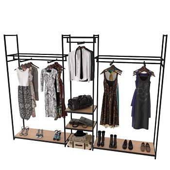 Стеллаж Лофт для одежды КД-2206 комбинированный