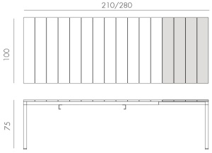 Стол металлический раздвижной Rio Alu 210 Extensibile белый