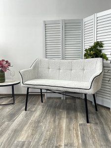 Скамья БЕРГАМО (BERGAMO) цвет UF998-14 светло-серый, букле / UF998-16 темно-серый / DISAUR