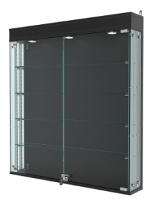 Витрина "АТРИУМ" с регулировочными полками настенная №4А-1-РЕГ, Черный