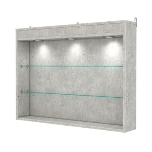 Витрина настенная №3-3Г с подсветкой, Метрополитан Грей