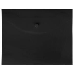 Папка-конверт с кнопкой прозрачная МАЛОГО ФОРМАТА, А5, BRAUBERG "UNIVERSAL", черная, 0,15 мм, 273067