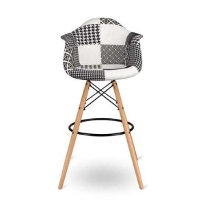Кресло Eames DAW Барное Patchwork Black&White