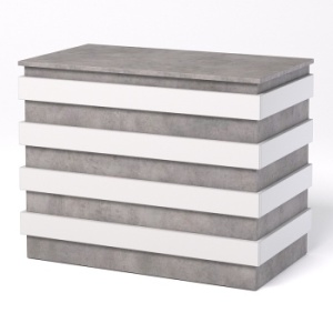 Тумба №2 для витрин "СЛАДОСТЬ" шириной 900мм, Бетон Чикаго светло-серый + Белый