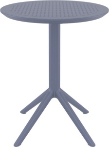 Стол пластиковый складной Sky Folding Table Ø60 темно-серый
