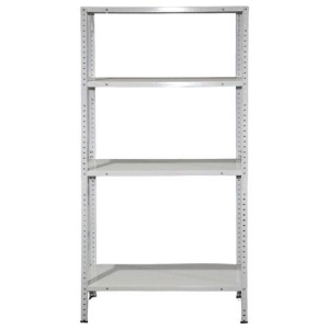 Стеллаж металлический BOOMHOUSE (БУМХАУС) 1500x750x300 мм, 4 полки, нагрузка на стеллаж до 120 кг, белый, 291419