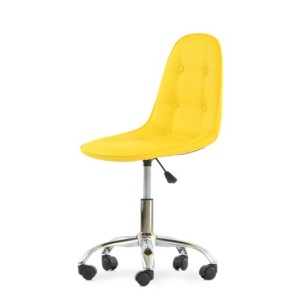 Стул на колесах Sephi Roll, желтая экокожа