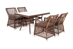 "Латте-140 L" обеденная группа плетеная, цвет коричневыйцвет коричневый