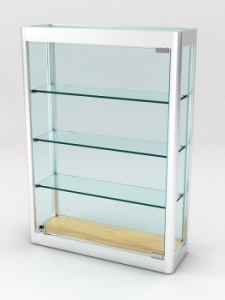 Витрина из профиля настенная "ВАЙБ ИКС" №2-3П-С-170 (задняя стенка Стекло), Дуб Золотистый