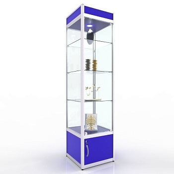 ВА-530 Витрина с накопителем из профиля цвет Синий