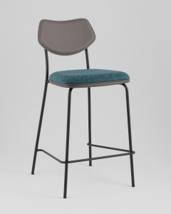 Стул полубарный Casey темно-бирюзовый с серой экокожей
