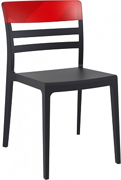 Стул пластиковый Mone черный, красный