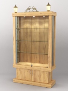 Витрина "Империя" №3-1 с фонарями, Дуб Золотистый