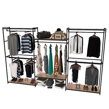 Стеллаж Лофт для одежды КД-2211 комбинированный