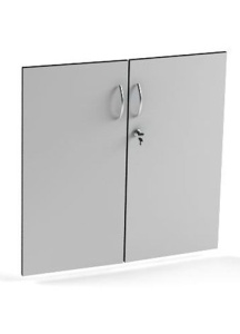 Д-1 Комплект дверей для прилавка с замком ПР-30, ПР-31, ПР-32 цвет Белый с черной кромкой