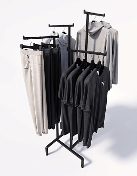 Напольная четырёхсторонняя вешалка CROCE NERO с регулировкой высоты