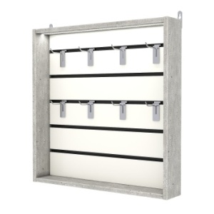 Витрина настенная №1-2ВУ с экономпанелью, без полок, с подсветкой, Метрополитан Грей