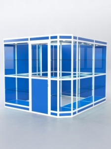 Павильон торговый из профиля угловой №6в, Делфт голубой U525 ST9 + Белый