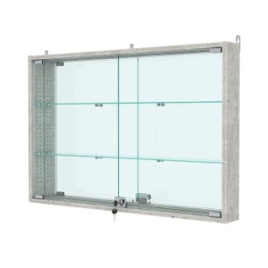 Витрина настенная с регулировочными полками №3-2АУ-РЕГ с зеркалом, Метрополитан Грей