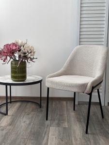 Стул ГАВИ (GAVI) цвет 157 светло-бежевый, ткань / черный каркас, ®DISAUR