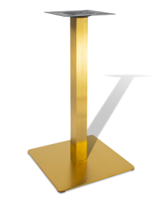 Ножка стола нержавеющая сталь квадратная, золотая, для кафе, холодный блеск, артикул 4210