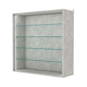 Витрина настенная с регулировочными полками №4-1ГГ-РЕГ-П, Метрополитан Грей
