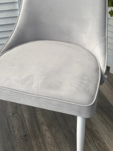 Стул НЕПАЛ (NEPAL-P) СВЕТЛО-СЕРЫЙ BM-4, велюр/ белый каркас