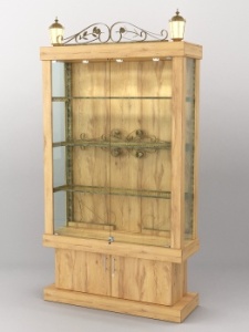 Витрина "Империя" №1-4 с фонарями, Дуб Золотистый