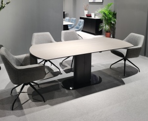 Стол KAI 140 TL-58 поворотная система раскладки, испанская керамика / Темно-серый / Черный, ®DISAUR