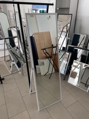 STA-05 (белый матовый) Зеркало напольное, зеркальное полотно 437х1490Нмм, рама алюмин.профиль