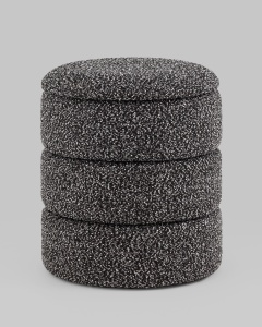 Пуф с ящиком Hive XS букле черный меланж