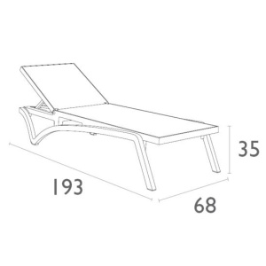 Шезлонг-лежак пластиковый Pacific белый, голубой
