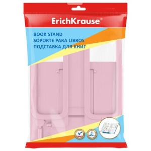 Подставка для книг и учебников ERICH KRAUSE Base "Pastel", пластиковая, розовая, 58031