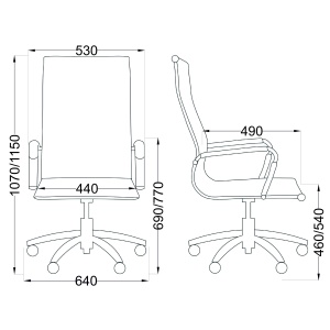Кресло поворотное Opera, серебро, армированная сетка