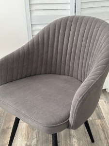 Стул АВИОР (AVIOR) 360 град. поворот. B28 Темно-серый, велюр / черный каркас