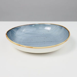 Блюдо глубокое VITAL, фарфор, синий, 21,4*20,*4см