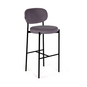 Стул барный Мейсон, бархат серый 27