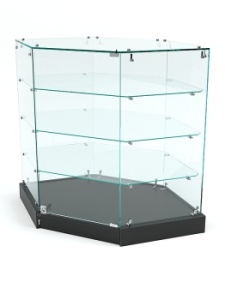 Прилавок угловой "ИСТРА" №119 шестигранный (с дверками), Черный