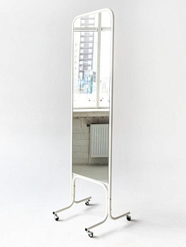 5МD-03К(белый матовый) Зеркало двустороннее на колесах, 500Lх1675Hx500Dмм, зерк. полотно 1400х445мм