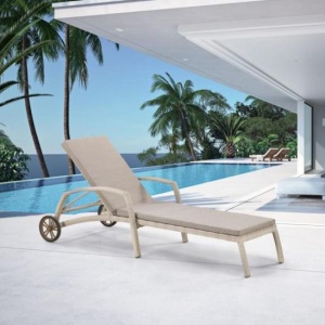 Шезлонг-лежак плетеный Барри, латте